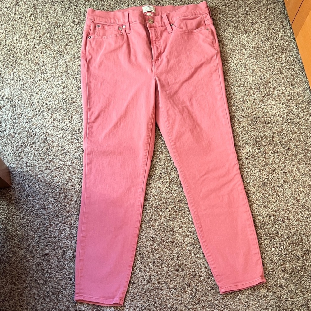 J. Crew 8” Pink Skinny Jeans